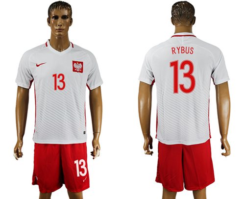 Poland #13 Rybus Home Soccer Country Jersey - Click Image to Close